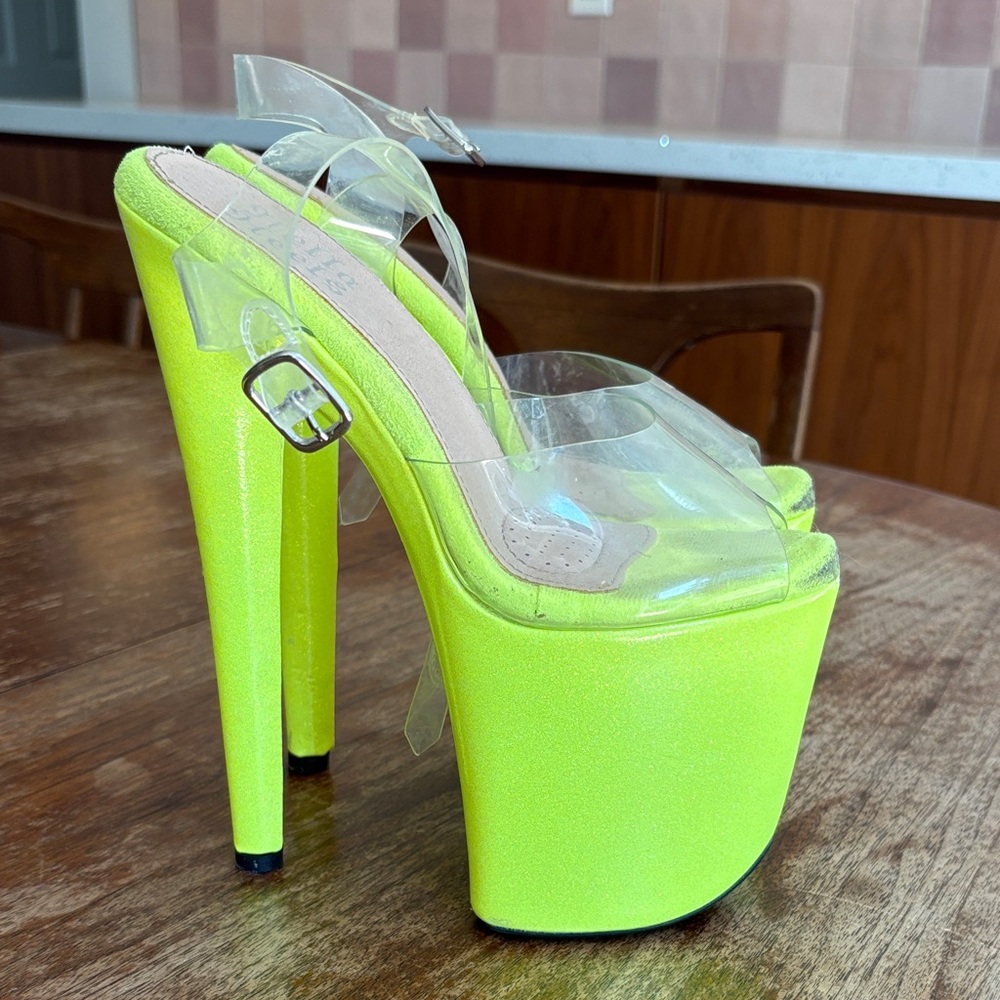 Hella Heels Glitterati Neon Sparkle 8in! - Picture 3 of 10
